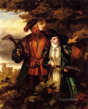 Henry VIII And Anne Boleyn Deer Shooting Victorian social scene William Powell Frith Oil Paintings